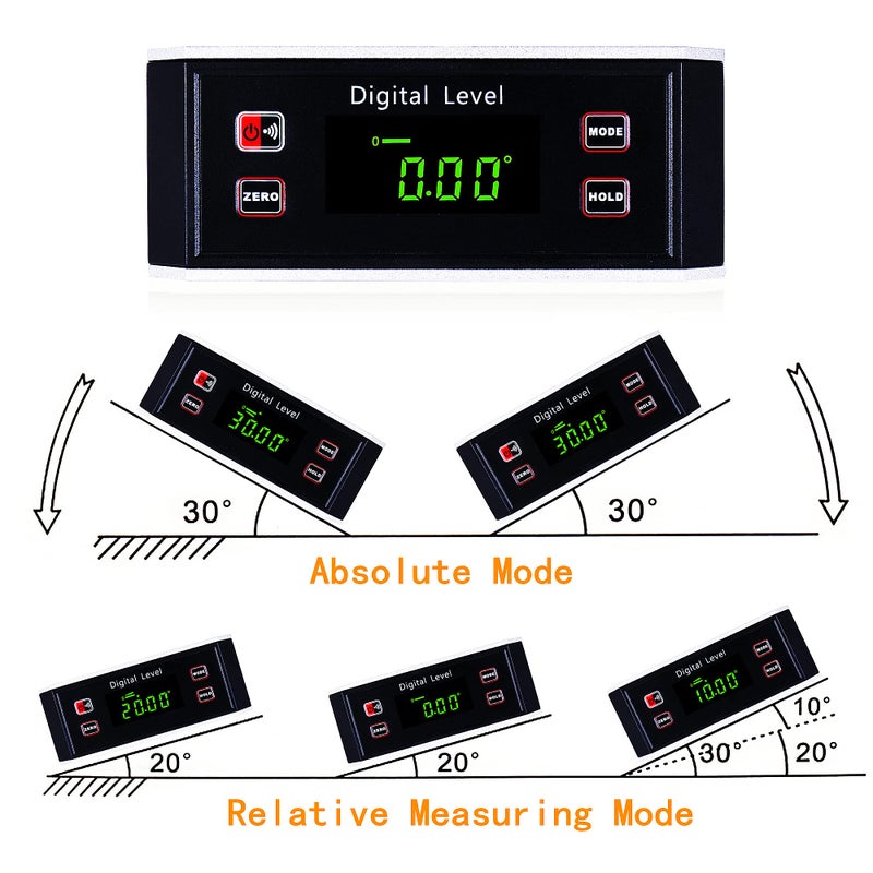 weikani Inclinometer  Digital Protractor/Level/Angle Finder and Gauge Tools with V-Groove Magnetic Base and Backlight - Dust and Waterproof IP65 Precision Smart Level(Not include battery) - Image 3